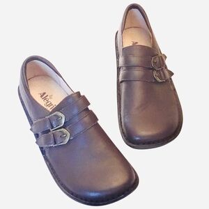 ALEGRIA Alli Cacao Brown Leather Comfort Clog Comfort Shoe Size-EU40/9-9.5
